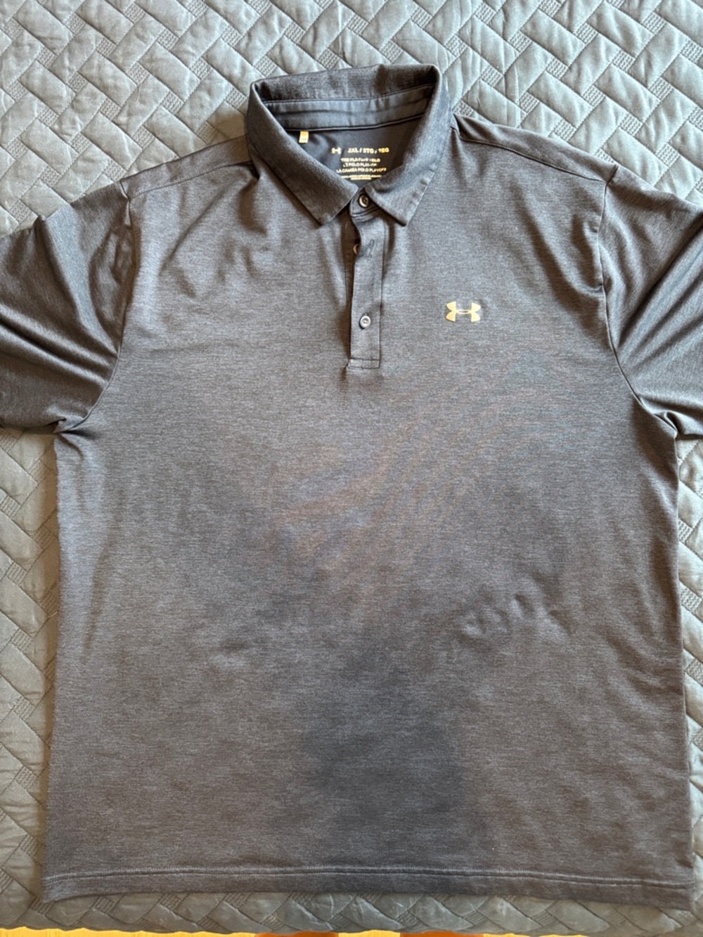 Under Armour Men's Polo Shirt - Dark Gray with Gold Logo
